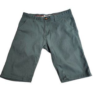 AMERICAN BREED GREEN SHORTS POCKETS ZIPPER BUTTON 32